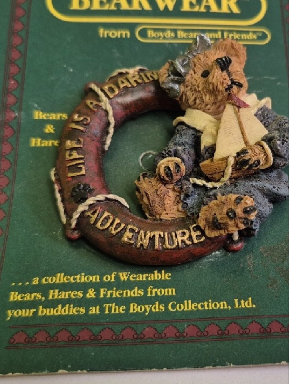 BearWear Boyds Bears Adventure Bear Pin - Brown, Green, Red - Picture 6 of 6
